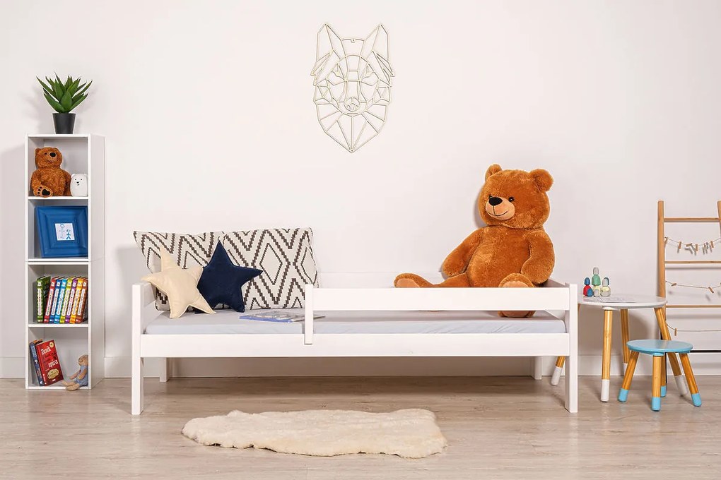 Letto per bambini Paul con barriera - bianco - letto senza spazio di archiviazione 140x70 cm
