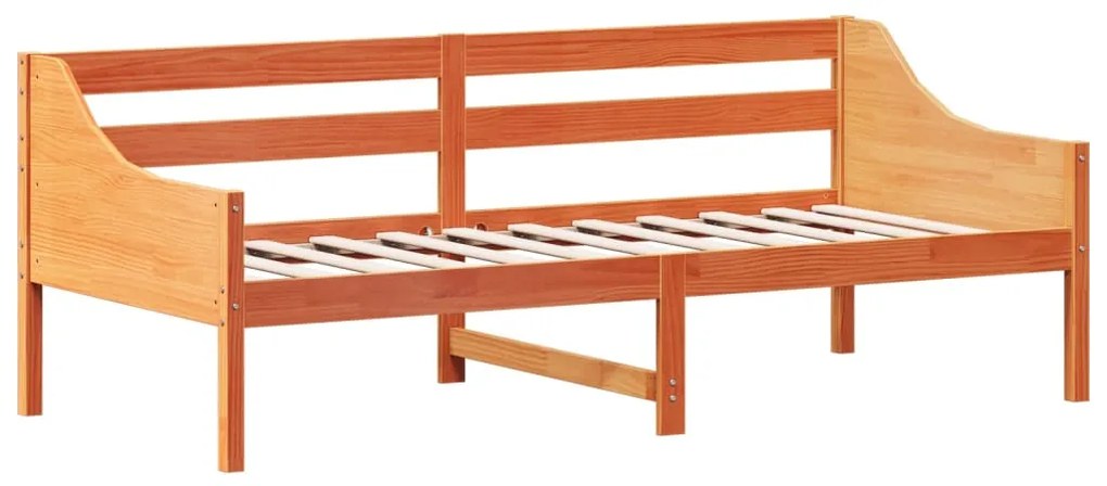 Dormeuse marrone cera 100x200 cm in legno massello di pino
