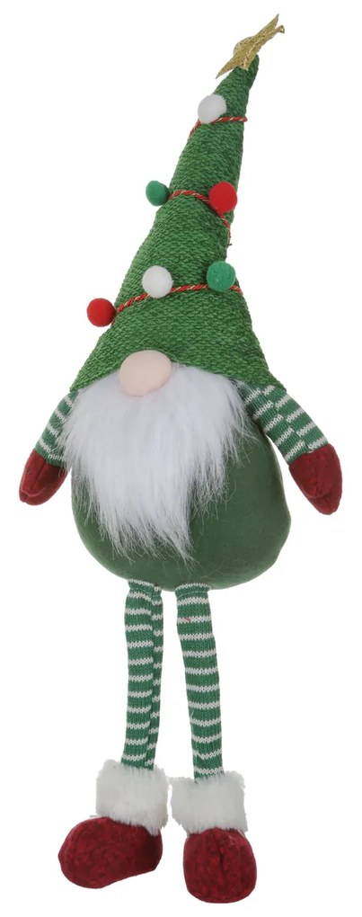 Gnomo Natale in piedi 65 cm verde