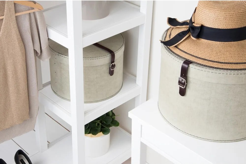 Scatole in set con coperchio beige in cartone 2 pz ø 37,5x25 cm Rut Canvas Paper Laminate – Bigso