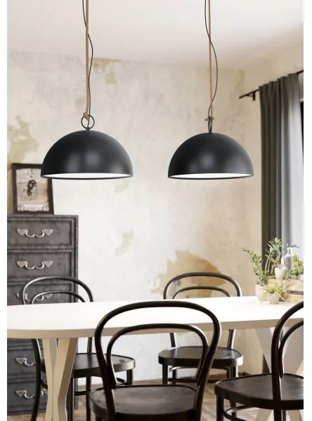 Eglo 78444 - Lampadario a sospensione con filo HODSOLL 2xE27/40W/230V nero/marrone