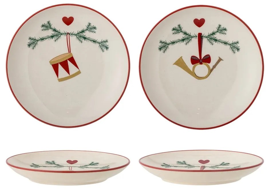 Set di piatti da dolce color crema in gres a tema natalizio 2 pz ø 16 cm Yule – Bloomingville