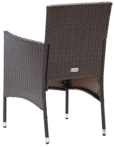 Sedie da Pranzo per Giardino 4 pz in Polyrattan Marrone