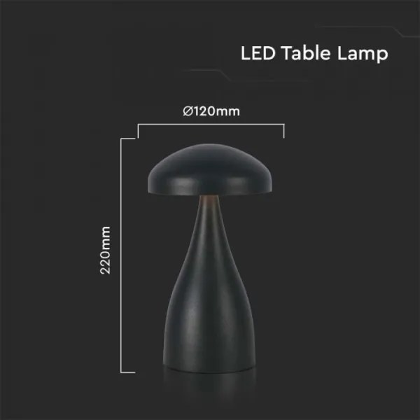 LED Lampada da tavolo ricaricabile dimmerabile LED/1W/5V 3000-6000K 1800 mAh nero