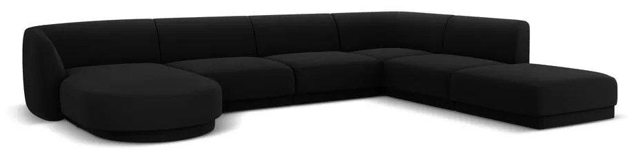Divano angolare in velluto nero (angolo destro) Miley - Micadoni Home