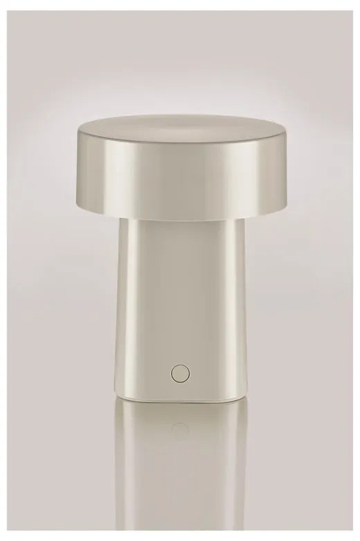 Lampada da tavolo LED greige in plastica (altezza totale 18 cm) Oblong – Zone