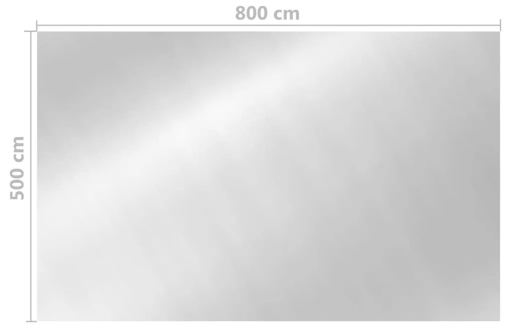 Pellicola Solare Galleggiante Rettangolare Piscina 8x5m Argento