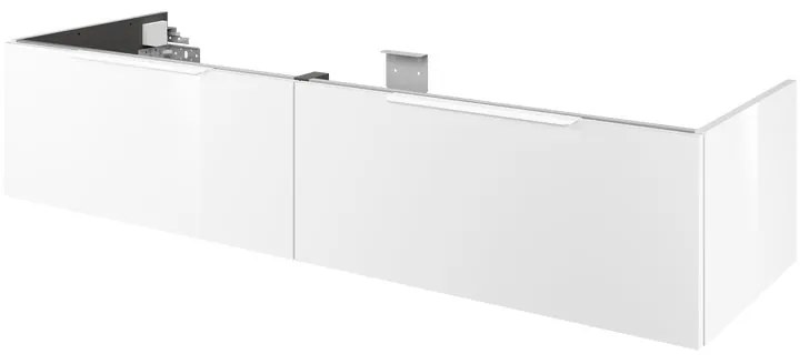 Mobile da bagno sotto lavabo SENSEA Neo bianco laccato lucido L 150 x H 32 x P 48 cm 2 cassetti, lavabo non incluso