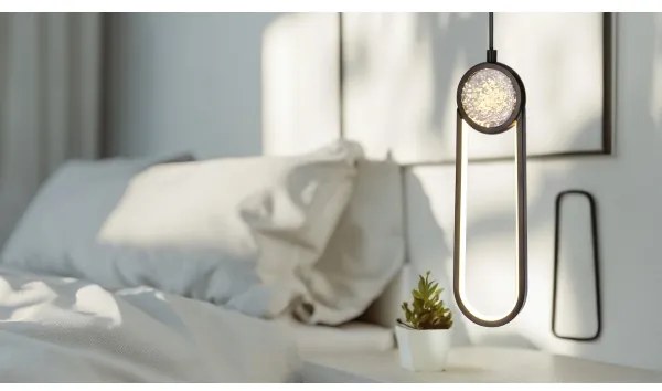 Lampadario LED a sospensione con filo LACRIMA LED/15W/230V 3000K nero