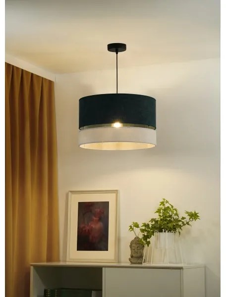 Duolla - Lampadario a sospensione con filo DOUBLE 1xE27/15W/230V diametro 40 cm verde/grigio