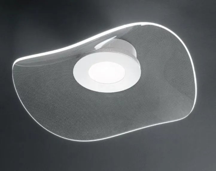 Plafoniera in metallo verniciato bianco e acrilico (ULTIMI DISPONIBILI - N°1)