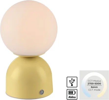 Schöner Wohnen 19218-81 - Lampada da tavolo LED dimmerabile RUDI LED/1,2W/5V gialla