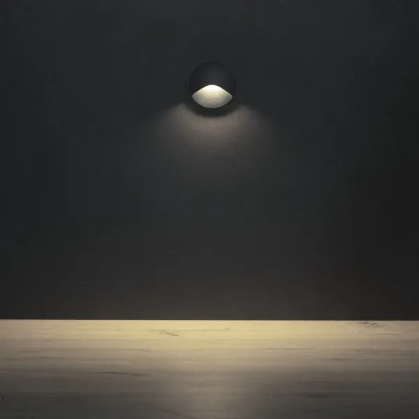 Kanlux 39134 - Lampada a LED per scale EXIN, 2,5 W, 230 V, 4000 K, IP65, antracite, rotonda