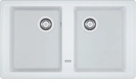 Lavello 2 vasche in fragranite bianco FRANKE Malta L 86 x L 50 cm
