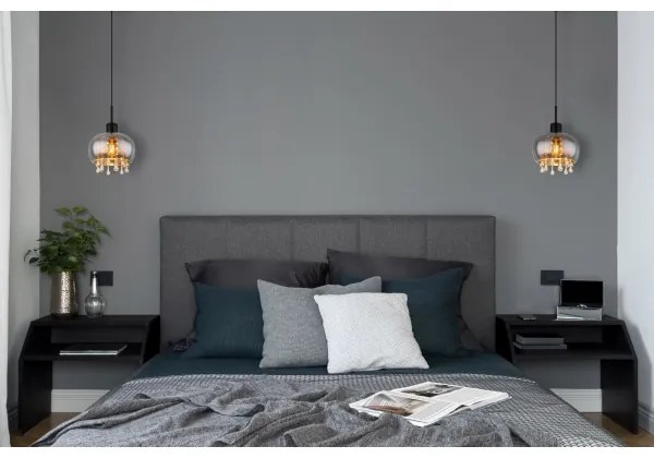 Globo 15839H - Lampadario a sospensione con filo CORRY 1xE27/9W/230V diametro 21 cm nero