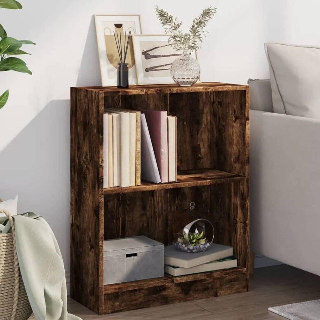 Libreria Rovere Fumo 60x24x76 Cm İn Legno Multistrato /