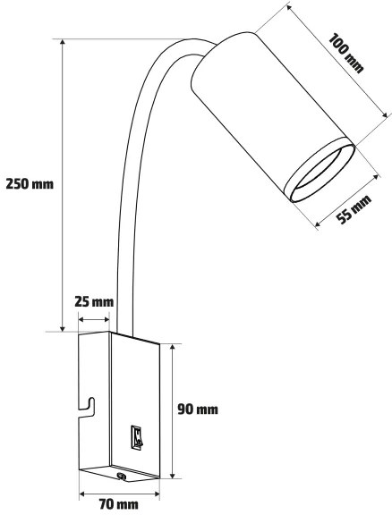 Brilagi - Lampada flessibile da muro SELE 1xGU10/30W/230V bianco/decorazioni in rovere