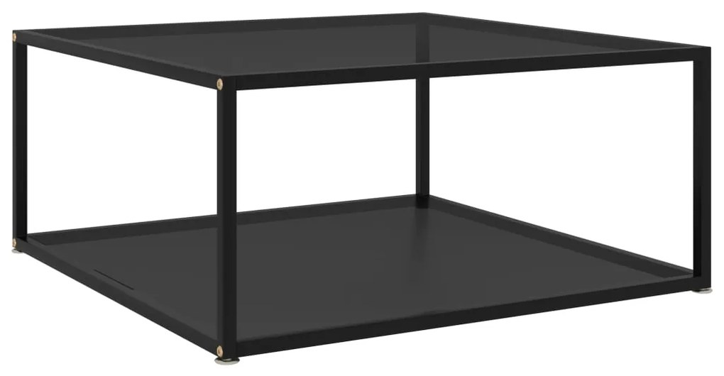 322893 Vidaxl Coffee Table Black 80x80x35 Cm Tempered Glass /