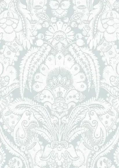Cole & Son Carta da parati Chatterton - Pale Blue/ White