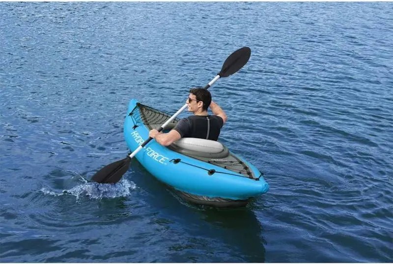 Bestway - Kayak Gonfiabile Singolo Hydro Force Cove Champion 275x81x45 cm con Remo in Alluminio e Pompa a Mano Inclusa