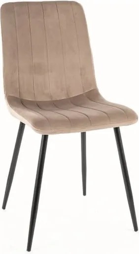 Sedia Alan in velluto beige Blu40