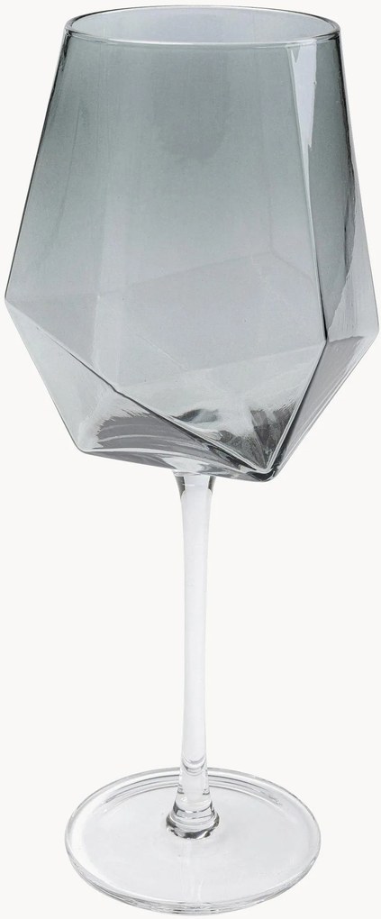 Set di 4 bicchieri da vino fatto a mano Diamond