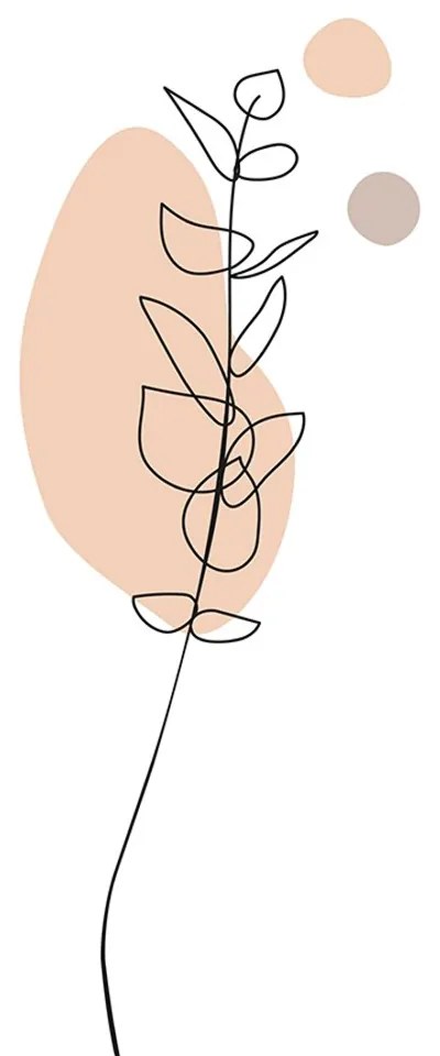 Quadro su tela – Foglia minimalista su sfondo bianco No3