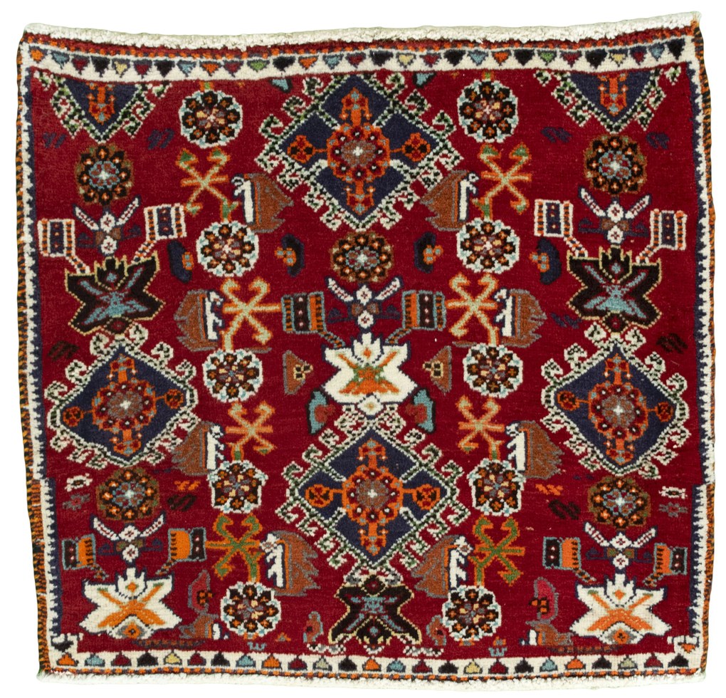 Shiraz Tappeto persiano 60 x 70 Rosso (Iran) Annodato A Mano