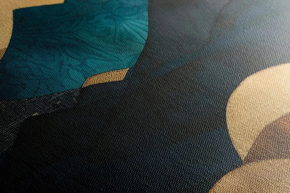 Stampa su tela – Natura astratta blu-oro