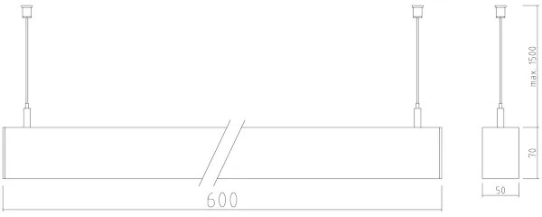 APLED - Lampadario LED su corda LOOK LED/23W/230V 4000K 60 cm argento