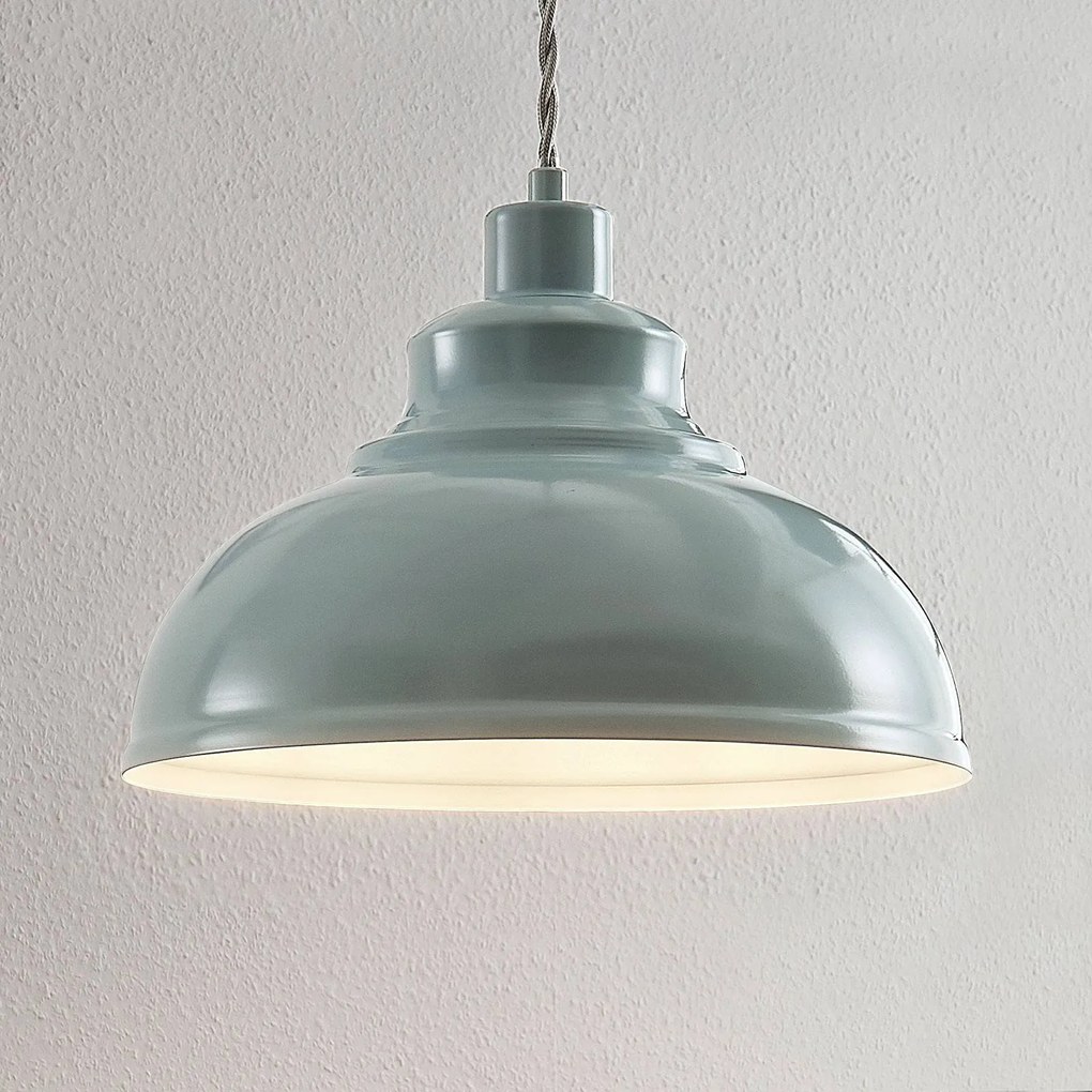 Lampada a sospensione Albertine Lindby, dimmerabile, Blu, Soggiorno / Sala da pranzo, Metallo, Vintage, Lampada a sospensione