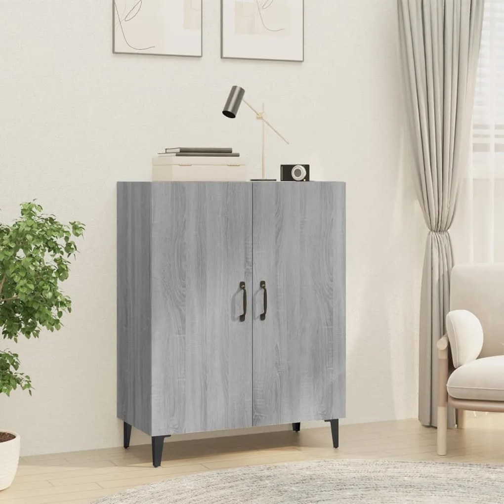 Credenza grigio sonoma 70x34x90 cm in legno multistrato