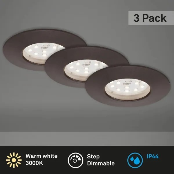 Briloner 7295-031-SET 3x Lampada LED dimmerabile da bagno LED/6,5W/230V IP44