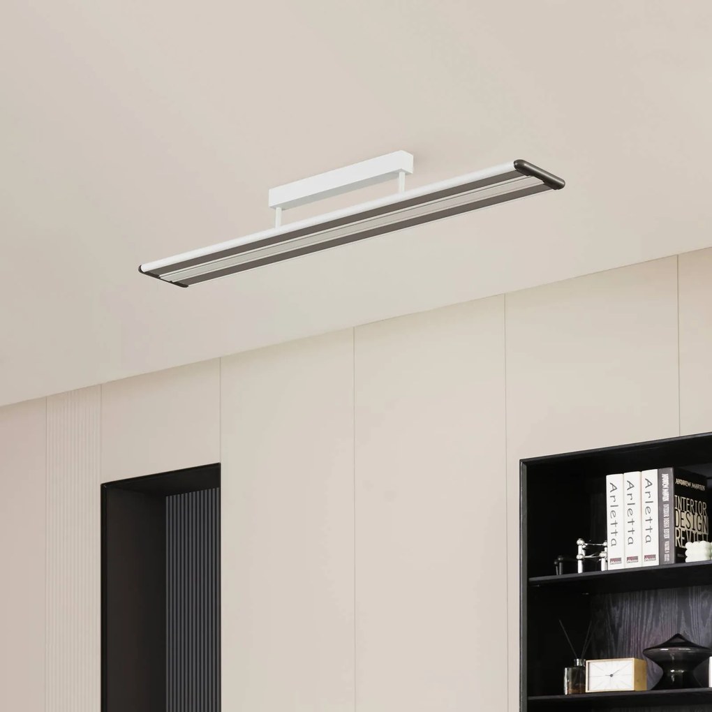 Prios Yuela plafoniera LED, Dali, 120 cm, bianco