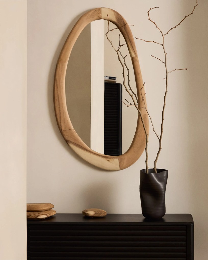 Kave Home - Specchio Selem in legno di mungur con finitura naturale 60 x 107 cm