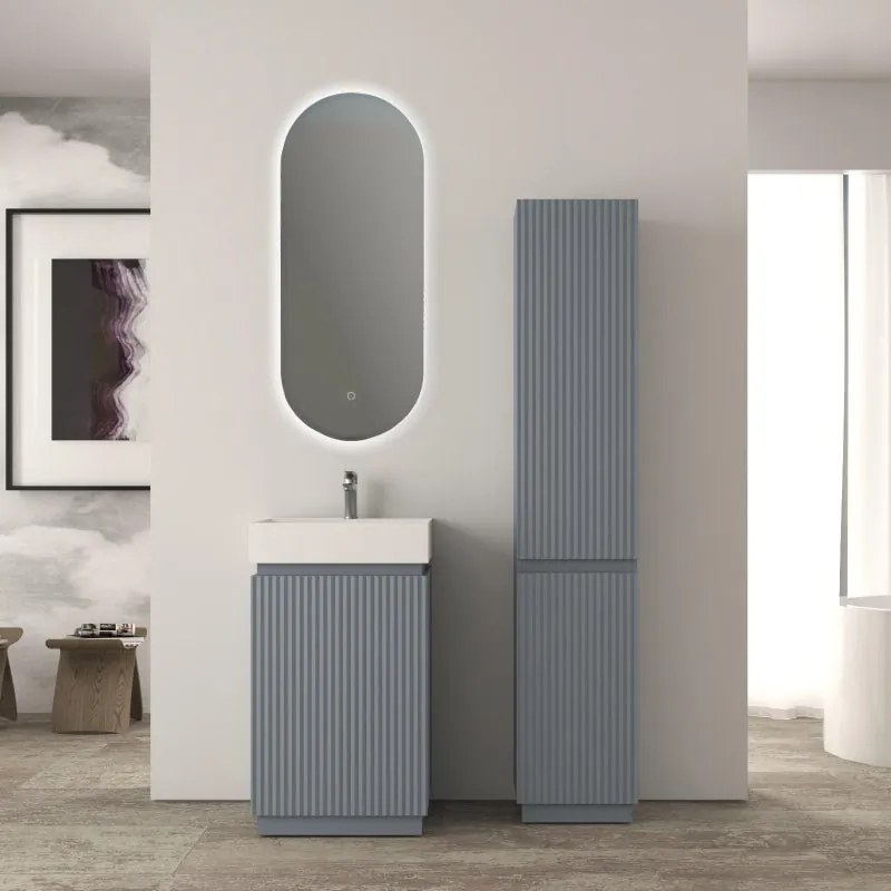 Mobile da bagno sottolavabo Cortina L50 X P45 X H 79cm, cannettato, blu avio