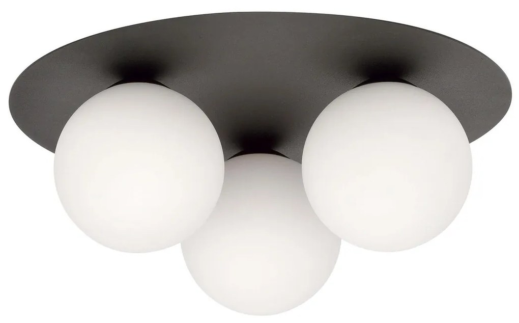 Lampada da soffitto Solar Nera con sfere satinate E14