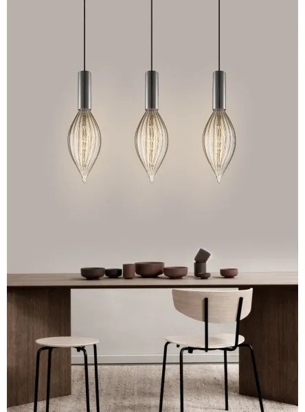 Lampadario a sospensione con filo SAGA 1xE27/40W/230V nero