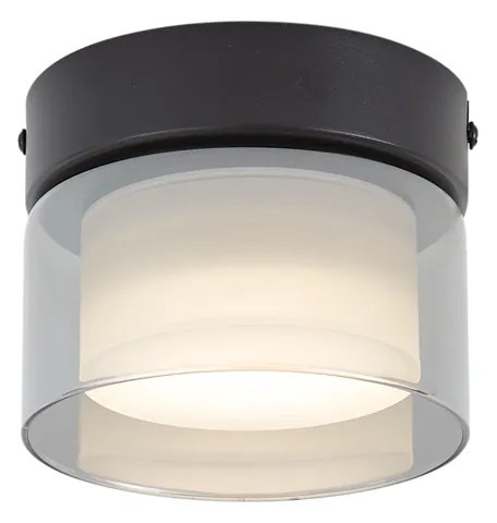 Plafoniera moderna nera con vetro fumé - Puck