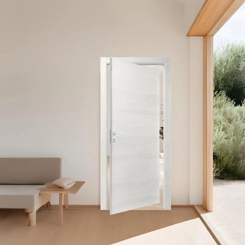Porta interna rototraslante Tech in legno colore olmo bianco, L 70 x H 210 cm, apertura reversibile