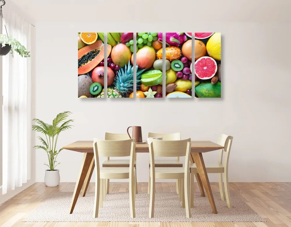 Quadri 5 pezzi – Frutta tropicale