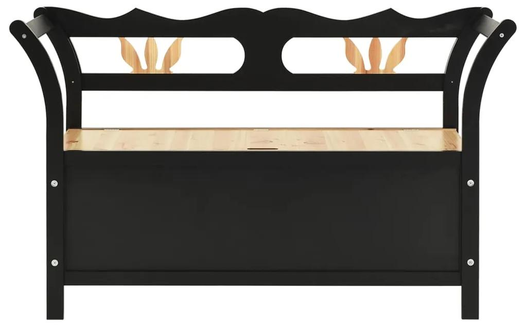 Panca nera 107x45x75,5 cm legno massello di abete