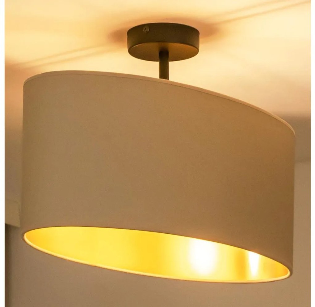 Duolla - Lampadario a plafone OVAL VEGAN 1xE27/15W/230V color crema