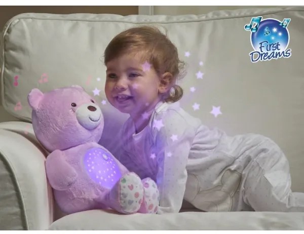 Chicco - Proiettore con melodia BABY BEAR 3xAAA rosa