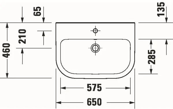 Duravit 23986500002 - Lavabo sospeso D-CODE 65x46 cm ceramica/bianco lucido