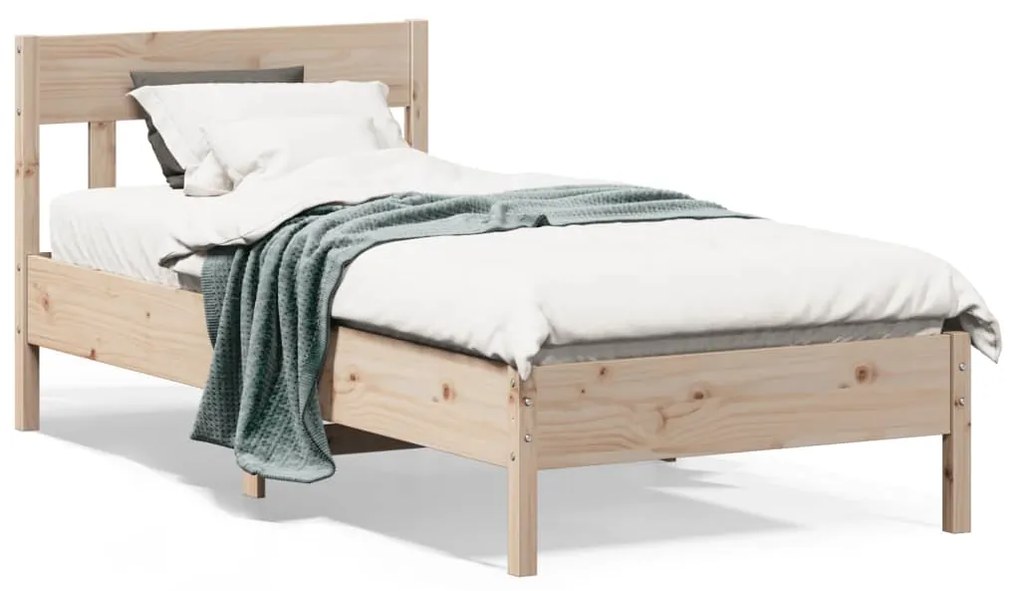 Letto Senza Materasso 90x200 Cm İn Legno Massello Di Pino /
