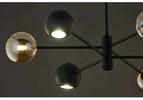 Jupiter 1993 - Lampadario a sospensione con supporto rigido MOKA 3xGU10/10W/230V + 3xG9/10W/230V nero/beige