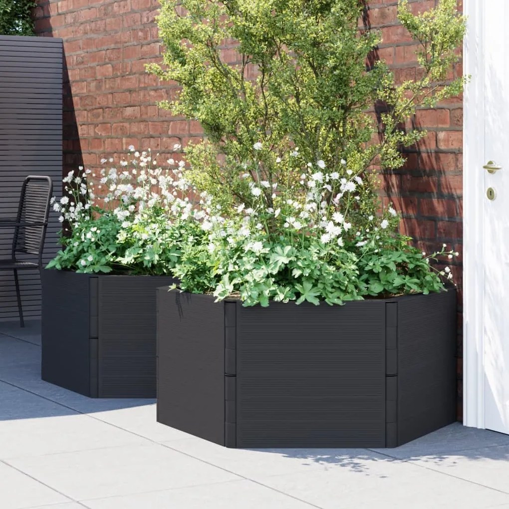Fioriere Da Giardino 2 Pz Antracite İn Pp /
