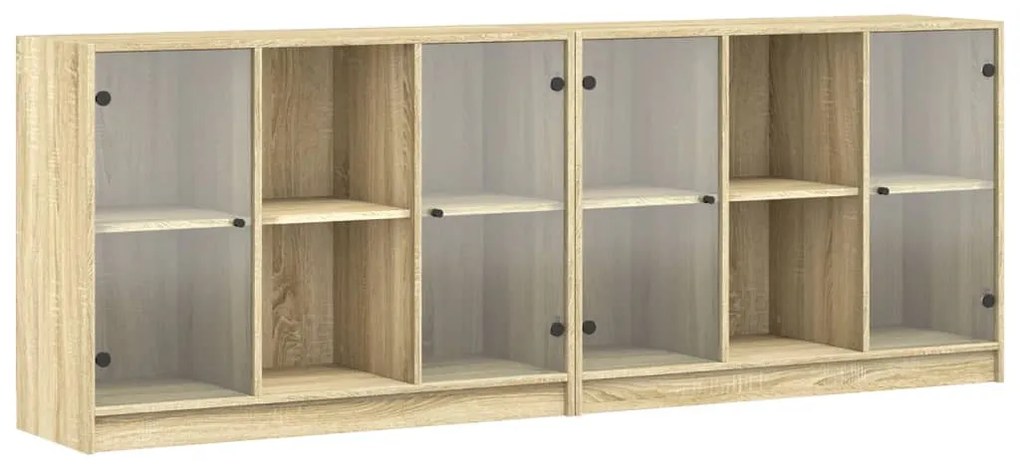 Libreria con ante rovere sonoma 204x37x75 cm legno multistrato