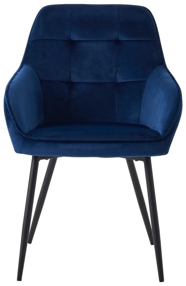Set di sedie da pranzo blu scuro in imbottito con braccioli 2 pz Nolan Square – Unique Furniture